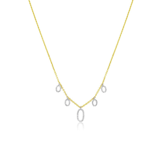 Yellow Gold And Oval Charm Necklace