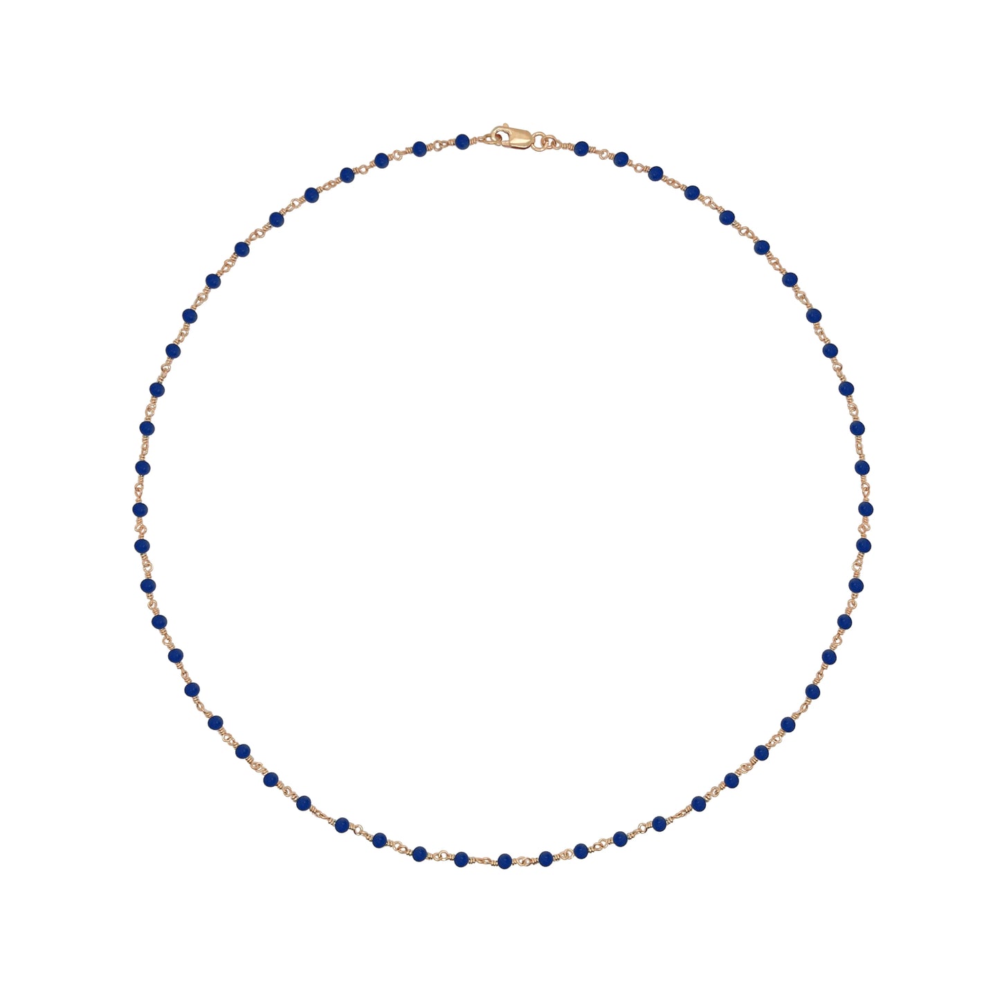 Dainty Lapis Bead Necklace