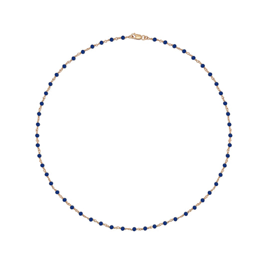 Dainty Lapis Bead Necklace