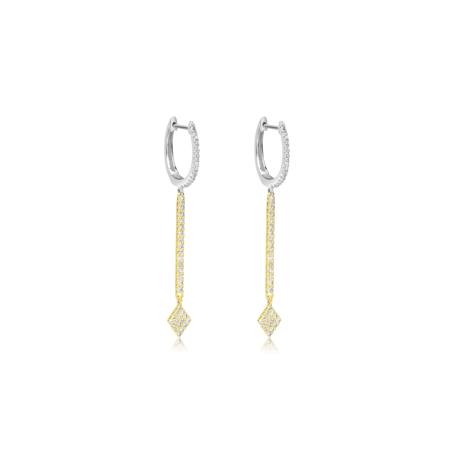White and Yellow Gold Diamond Huggies