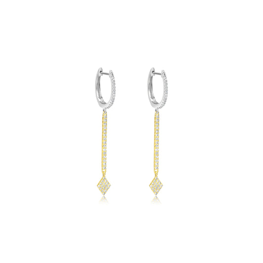 White and Yellow Gold Diamond Huggies