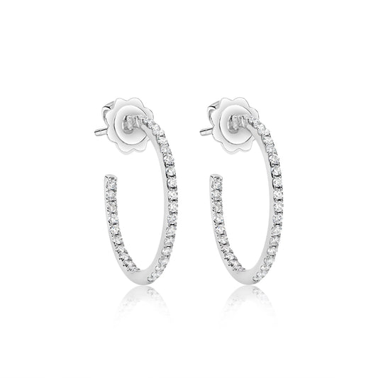 White Gold 1 ct Diamond Encrusted Hoop