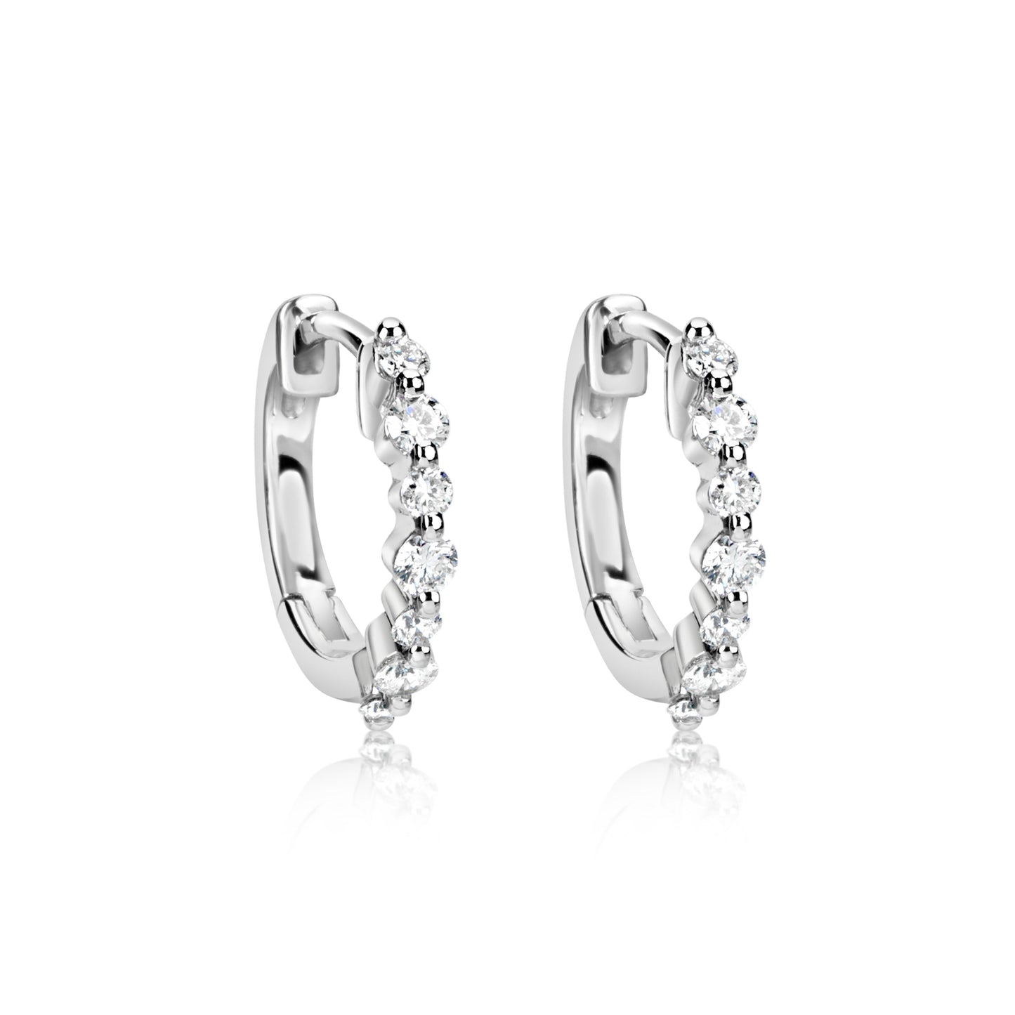 White Gold Diamond Hoops
