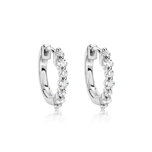 White Gold Diamond Hoops