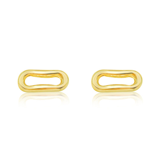 Horizontal Yellow Gold Hoop Stud | The Drop 17