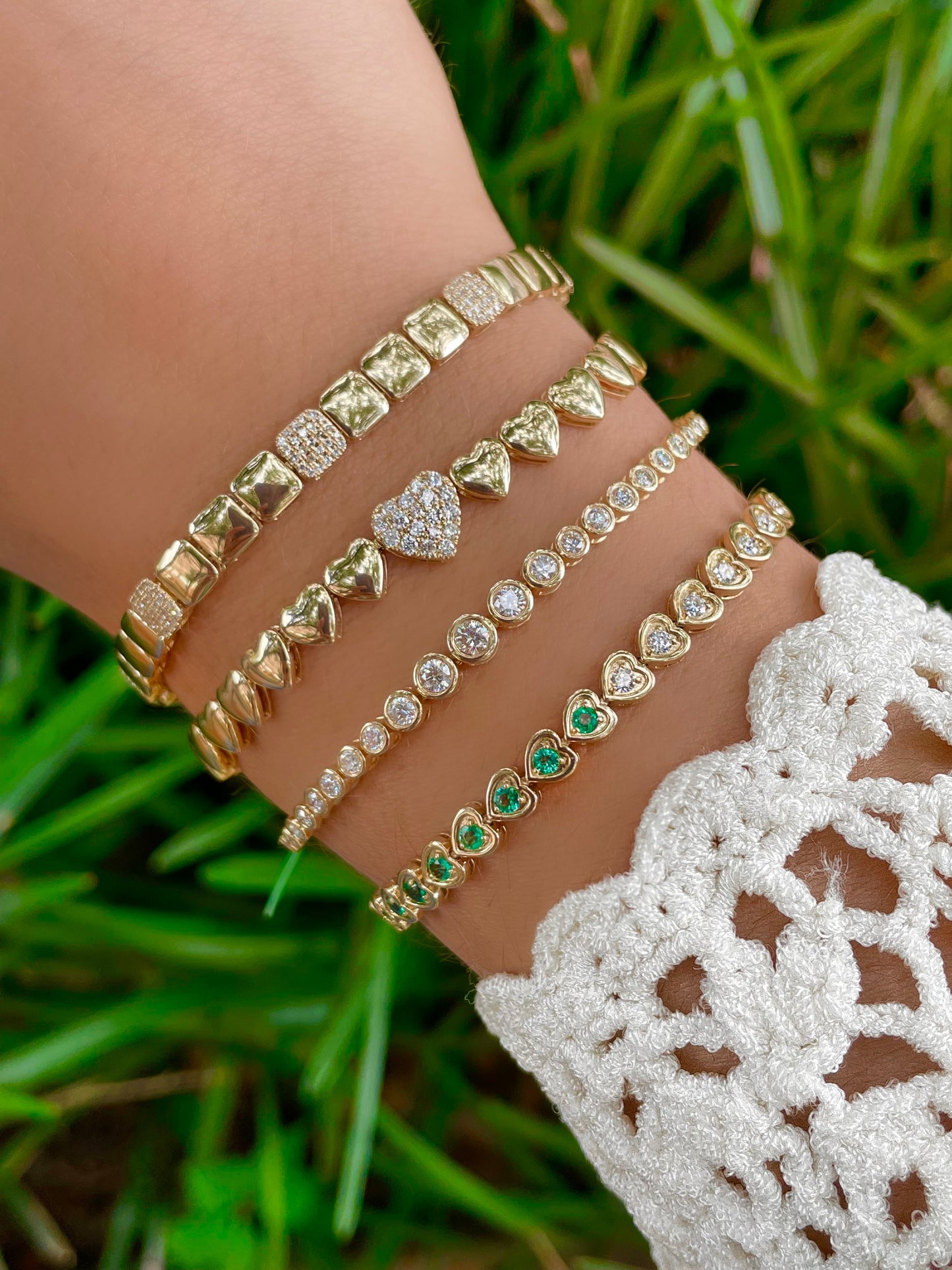 Yellow Gold Diamond Bezel Bracelet