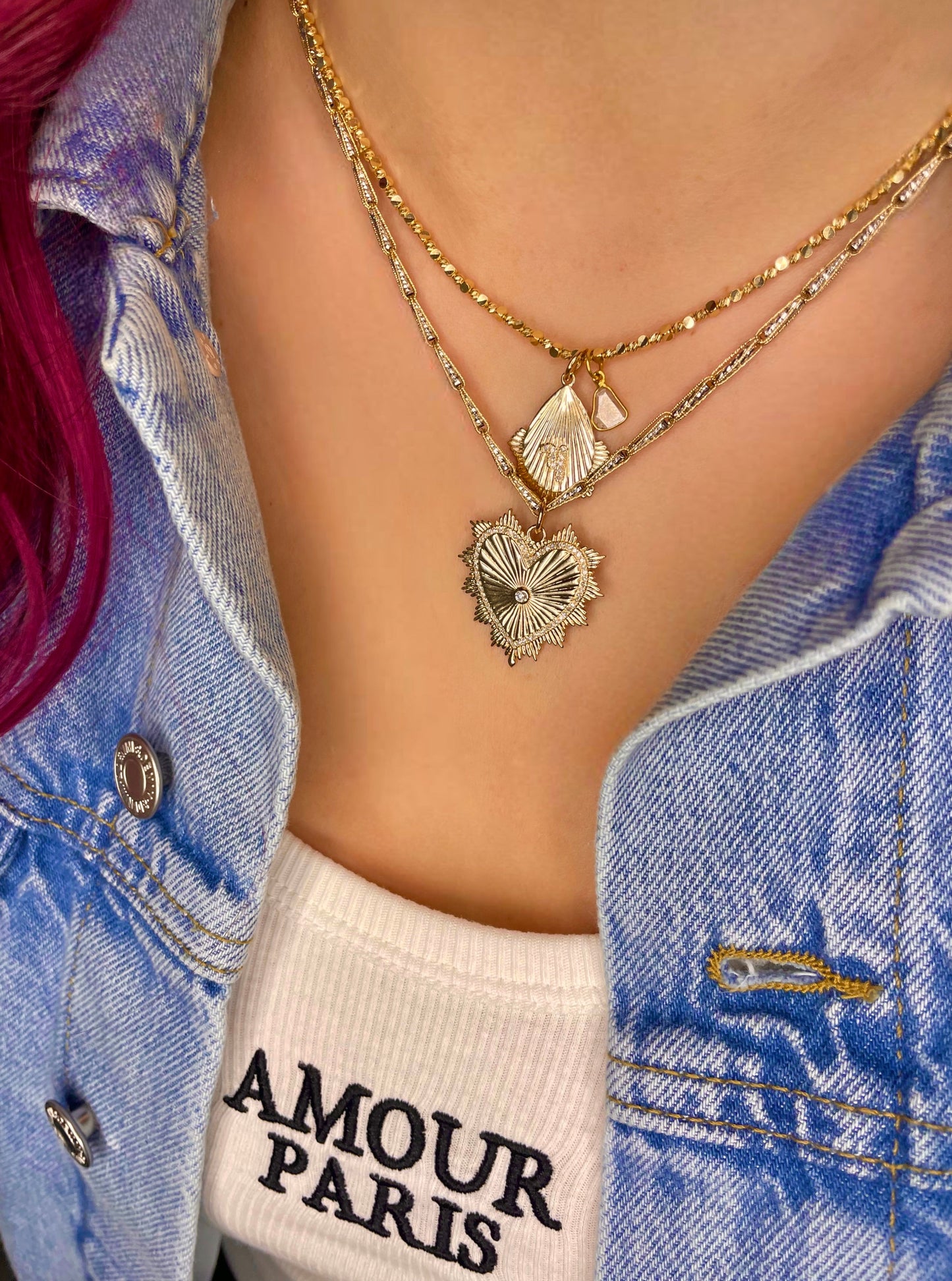 Yellow Gold Diamond Heart Charm