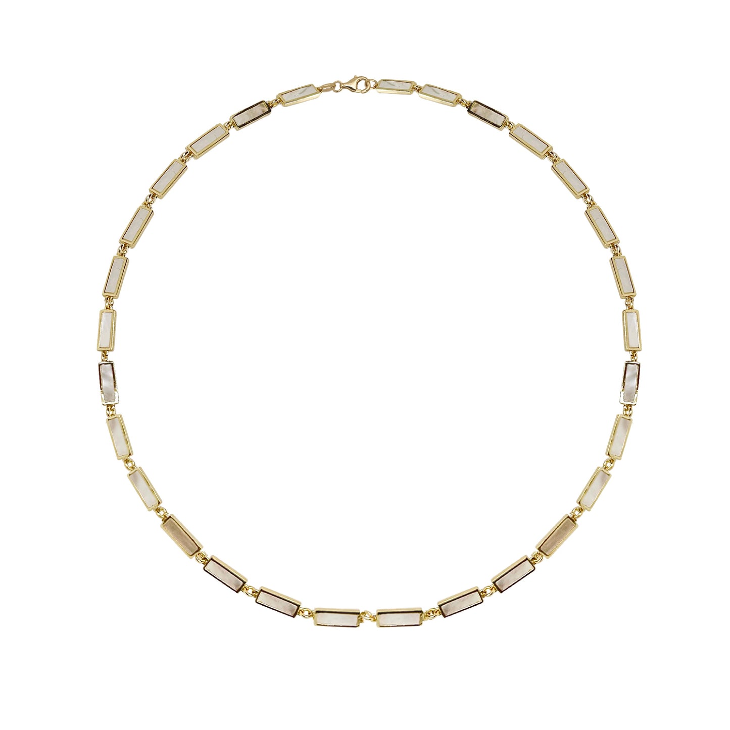 Mother of Pearl Rectangular Layering Chain Necklace