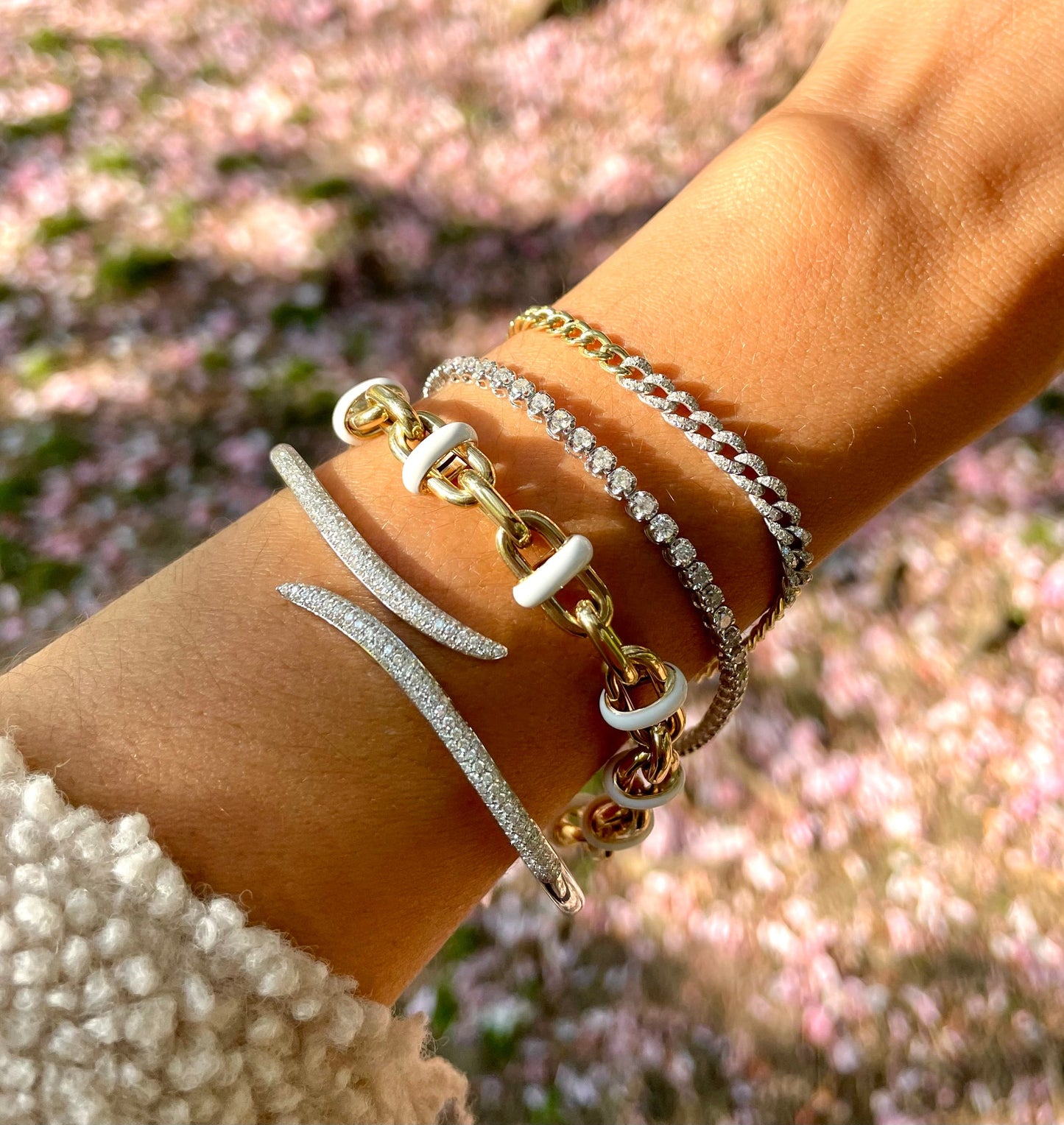 White Gold Diamond Bangle