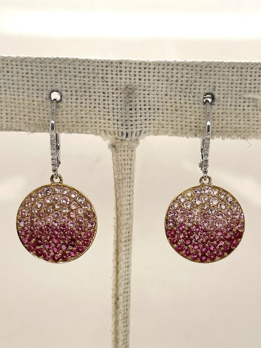 Pink Sapphire and Diamond Earrings