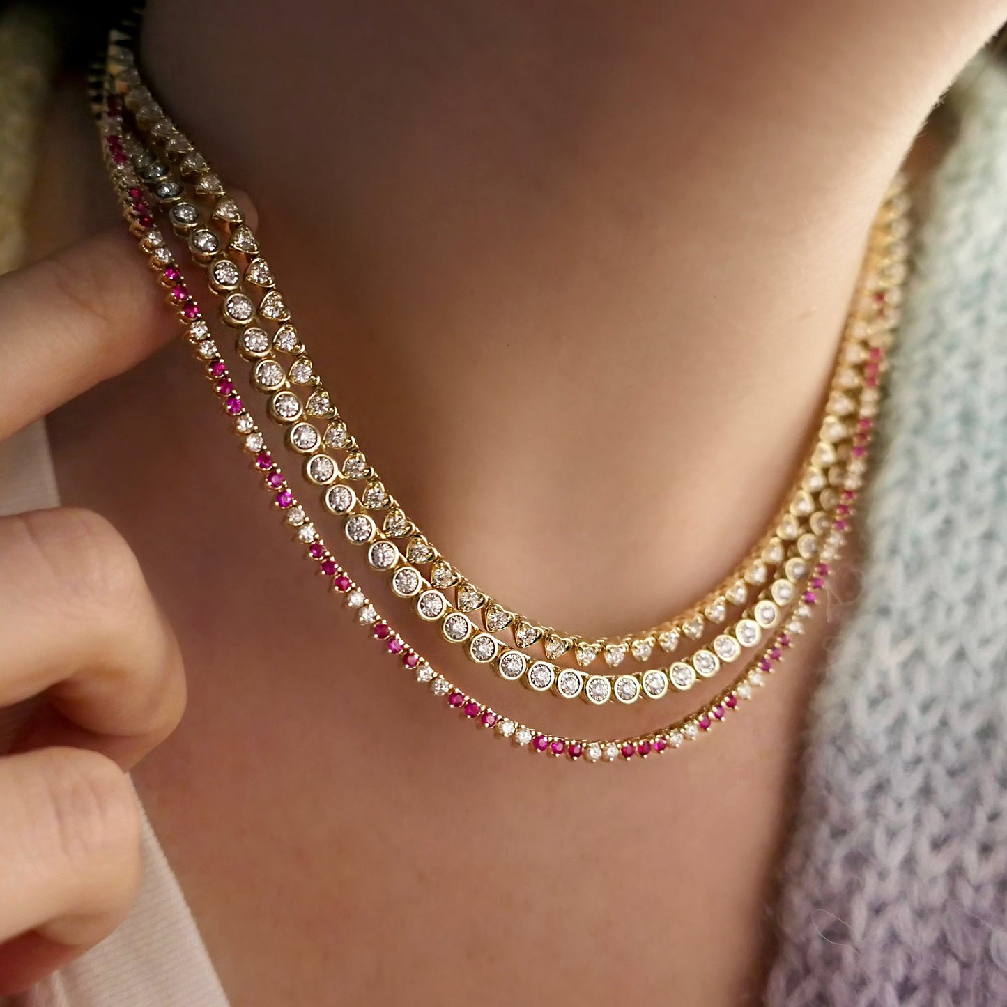 Bezel Set Tennis Necklace