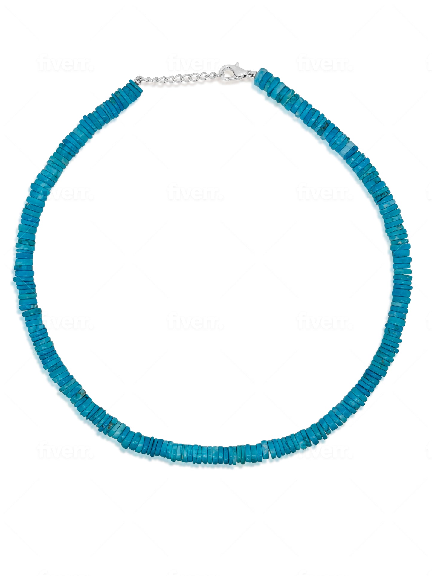 Turquoise Vinyl Bead Statement Necklace