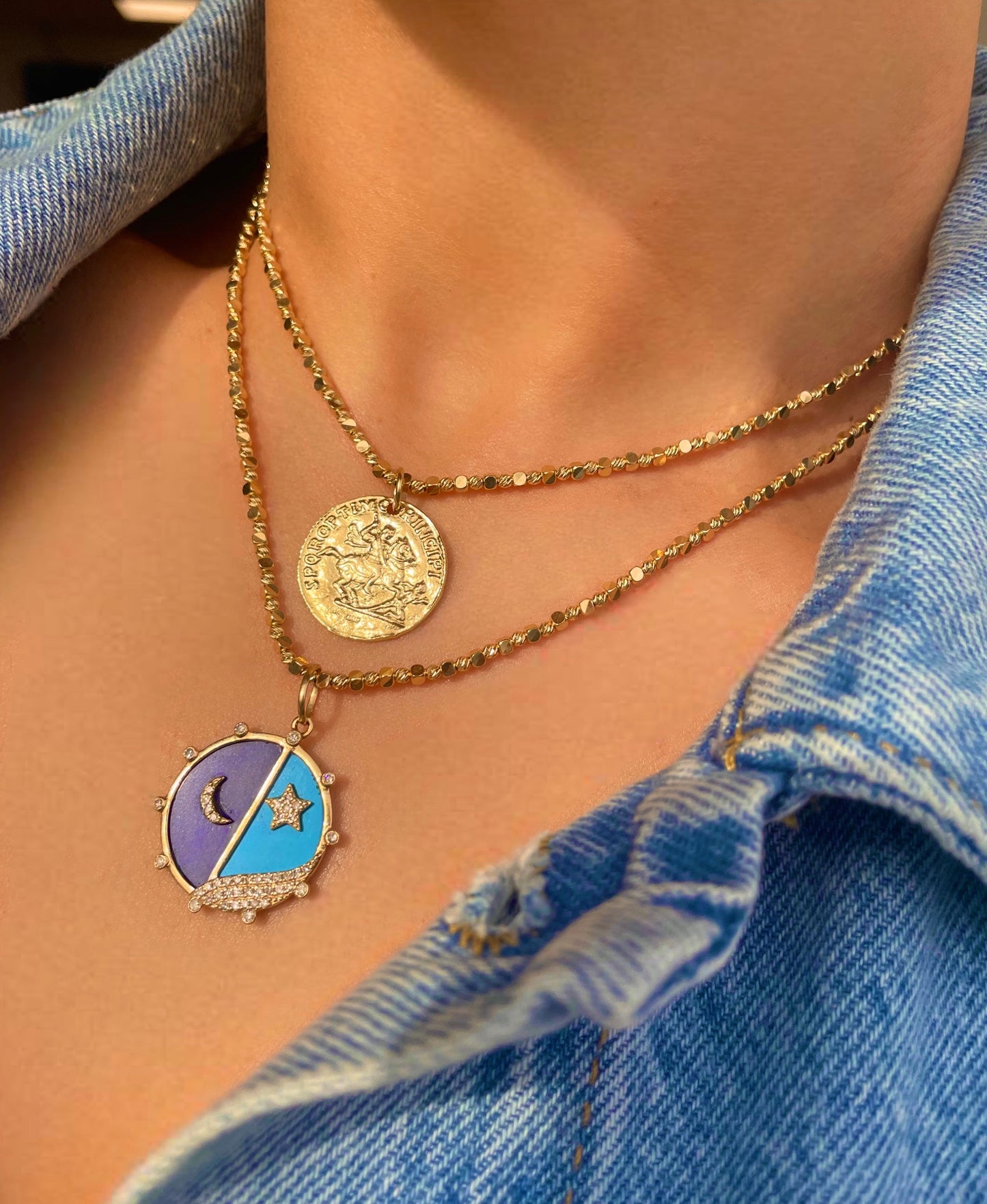 Yellow Gold Beaded Necklace