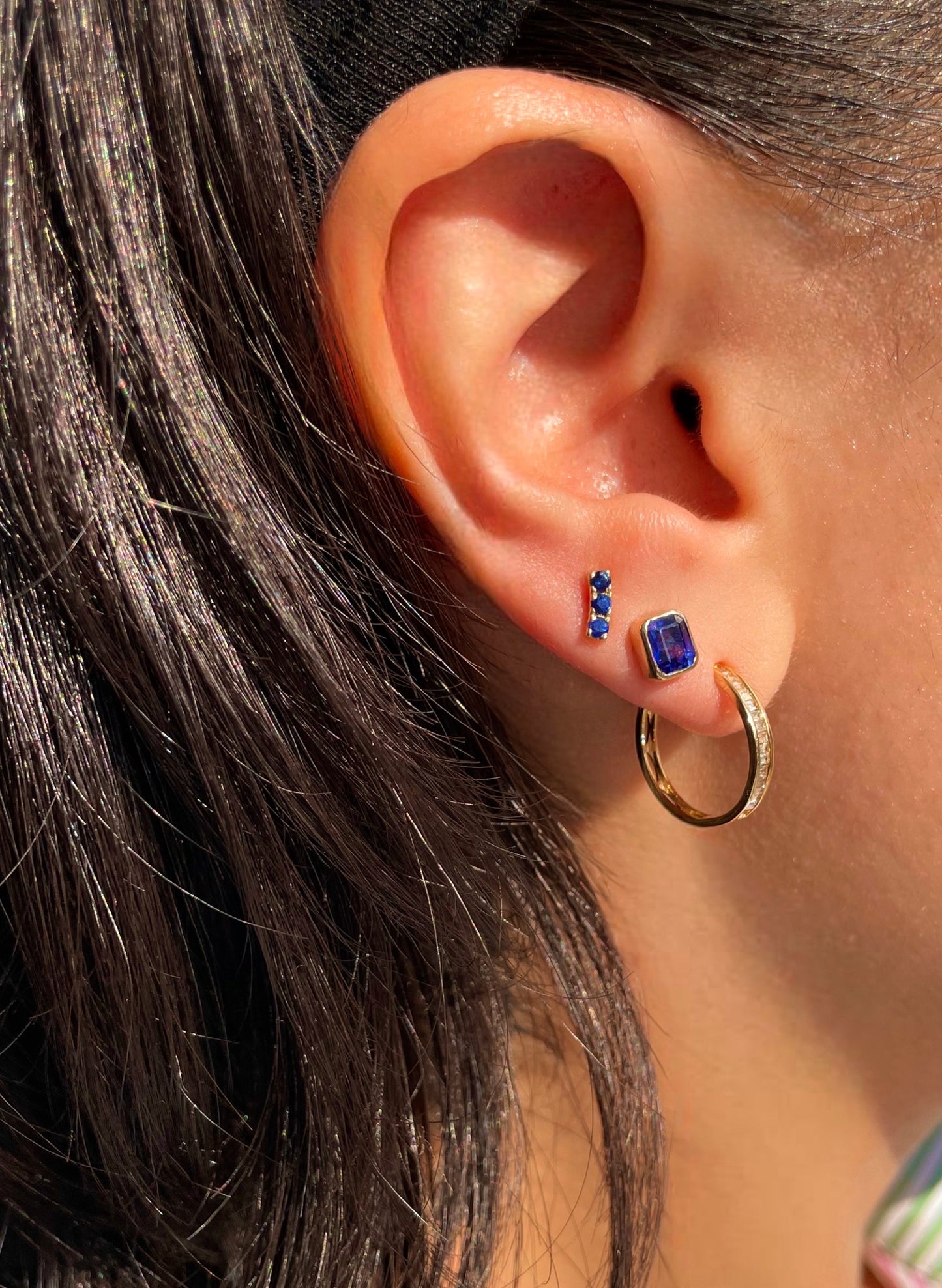 Dainty Sapphire Stick Studs