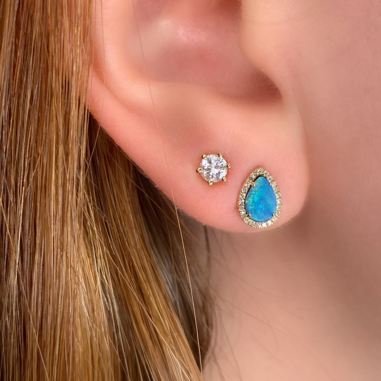 White Gold 6 Prong Diamond Studs