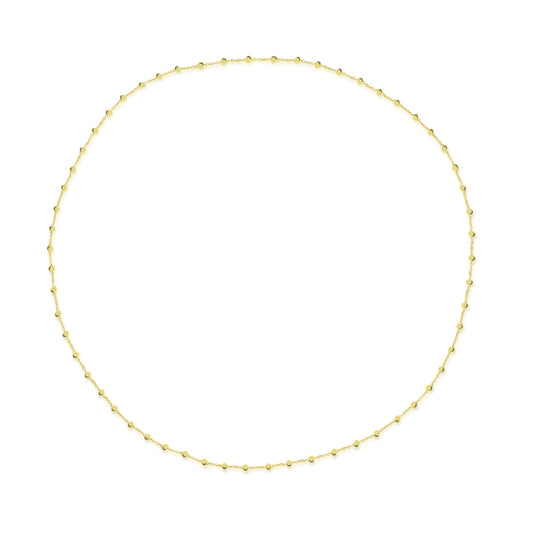 Dainty Yellow Gold Ball Pattern Layering Necklace