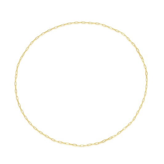 Dainty Yellow Gold Paperclip Layering Necklace