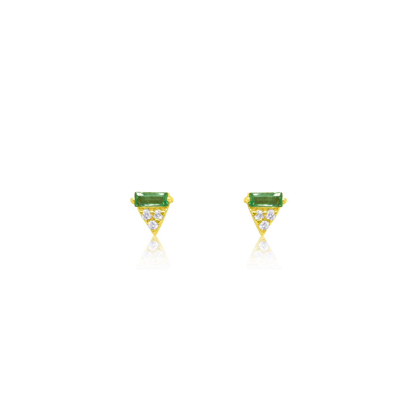 Emerald and Diamond Dagger Studs