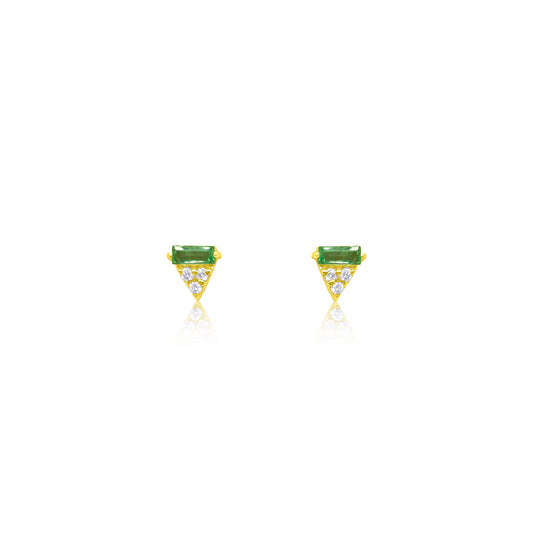 Emerald and Diamond Dagger Studs