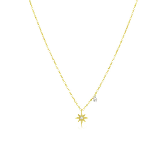 Dainty Yellow Gold Star Necklace