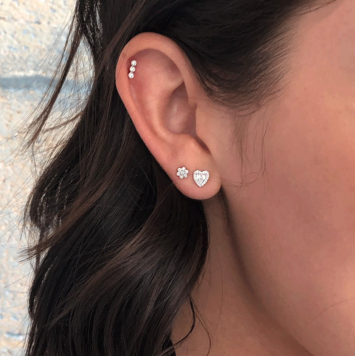 Diamond Flower Studs