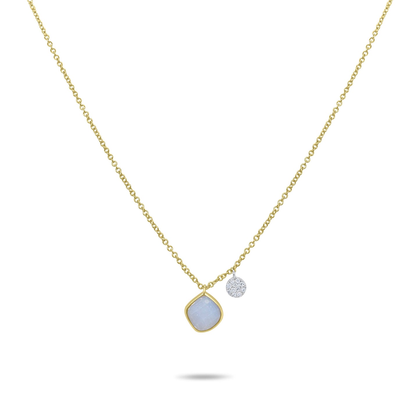 Yellow Gold Chalcedony Diamond Necklace
