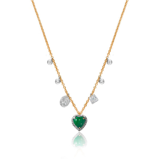 Delicate Emerald Heart Necklace