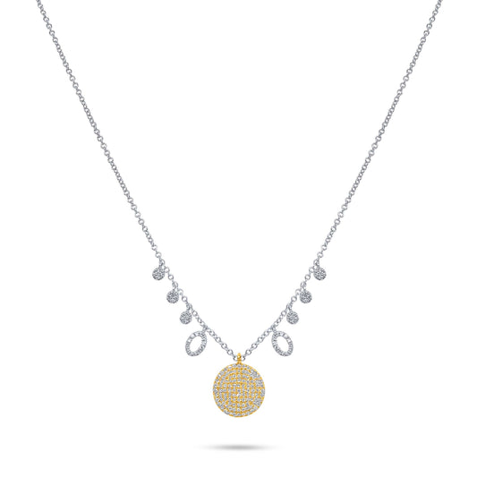 Rose and White Gold Diamond Necklace