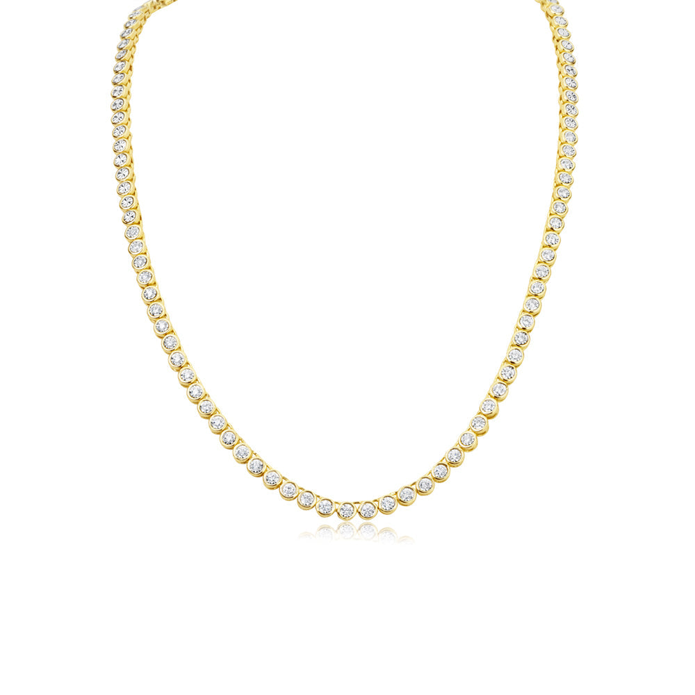 Bezel Set Tennis Necklace