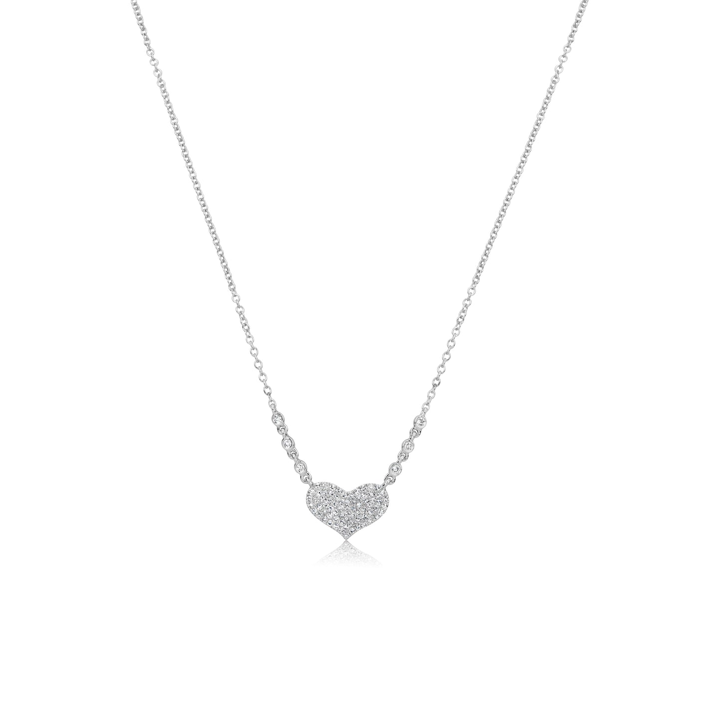 White Gold Diamond Heart Necklace