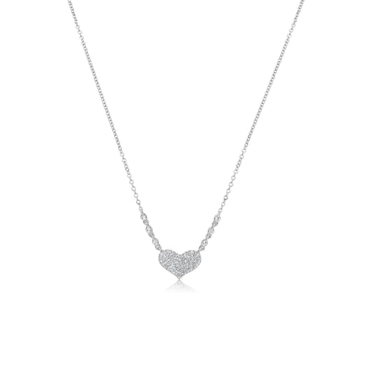 White Gold Diamond Heart Necklace