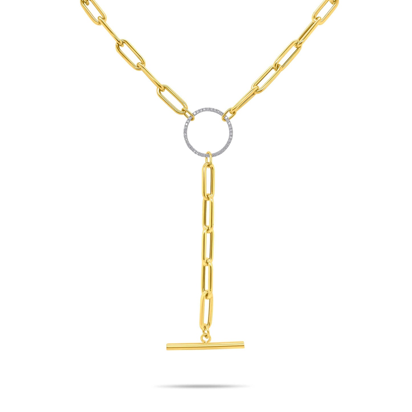 Yellow Gold Paperclip Necklace