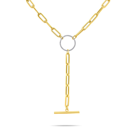 Yellow Gold Paperclip Necklace