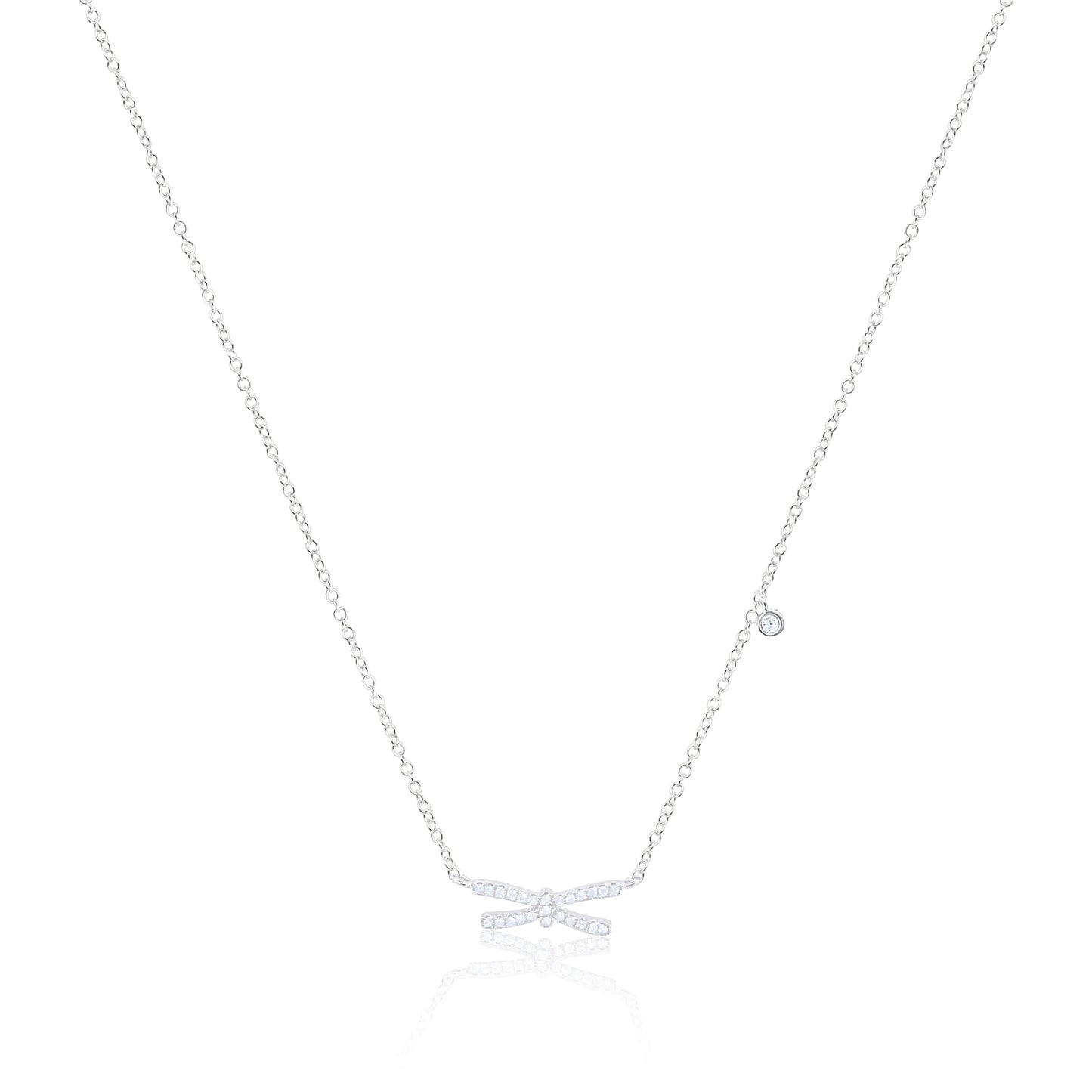 Diamond Bow Necklace