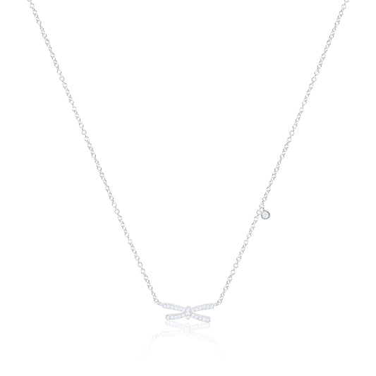Diamond Bow Necklace