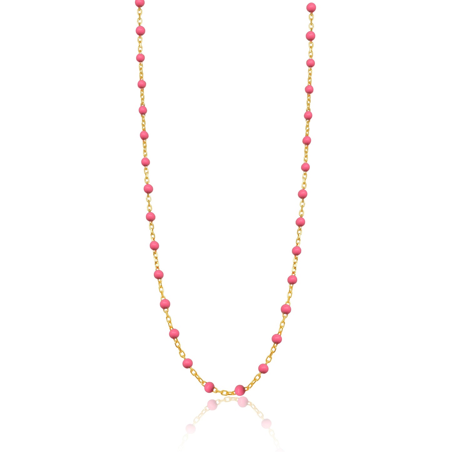 Dainty Light Pink Ball Chain Necklace | The Drop 17