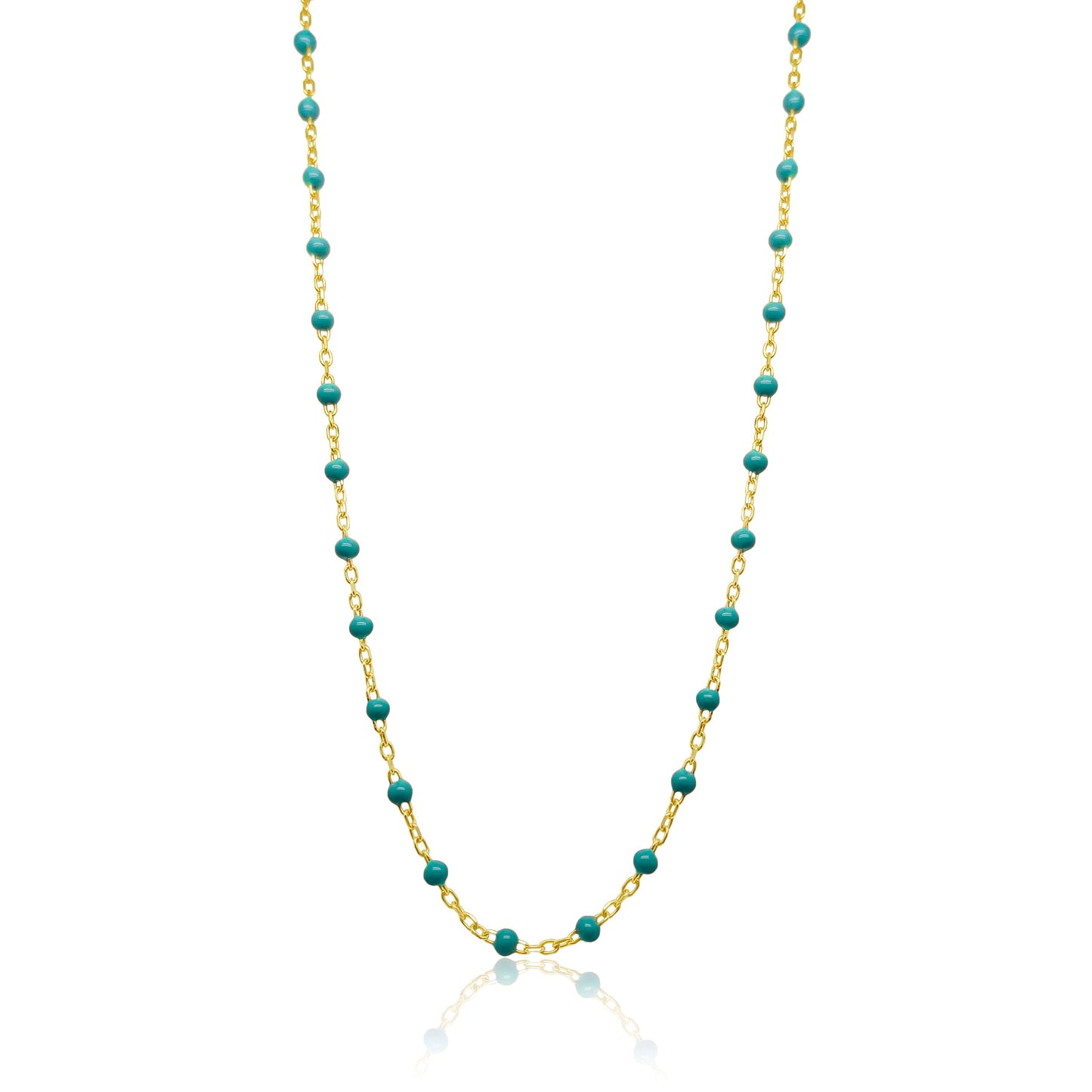Dainty Turquoise Ball Chain Necklace | The Drop 17
