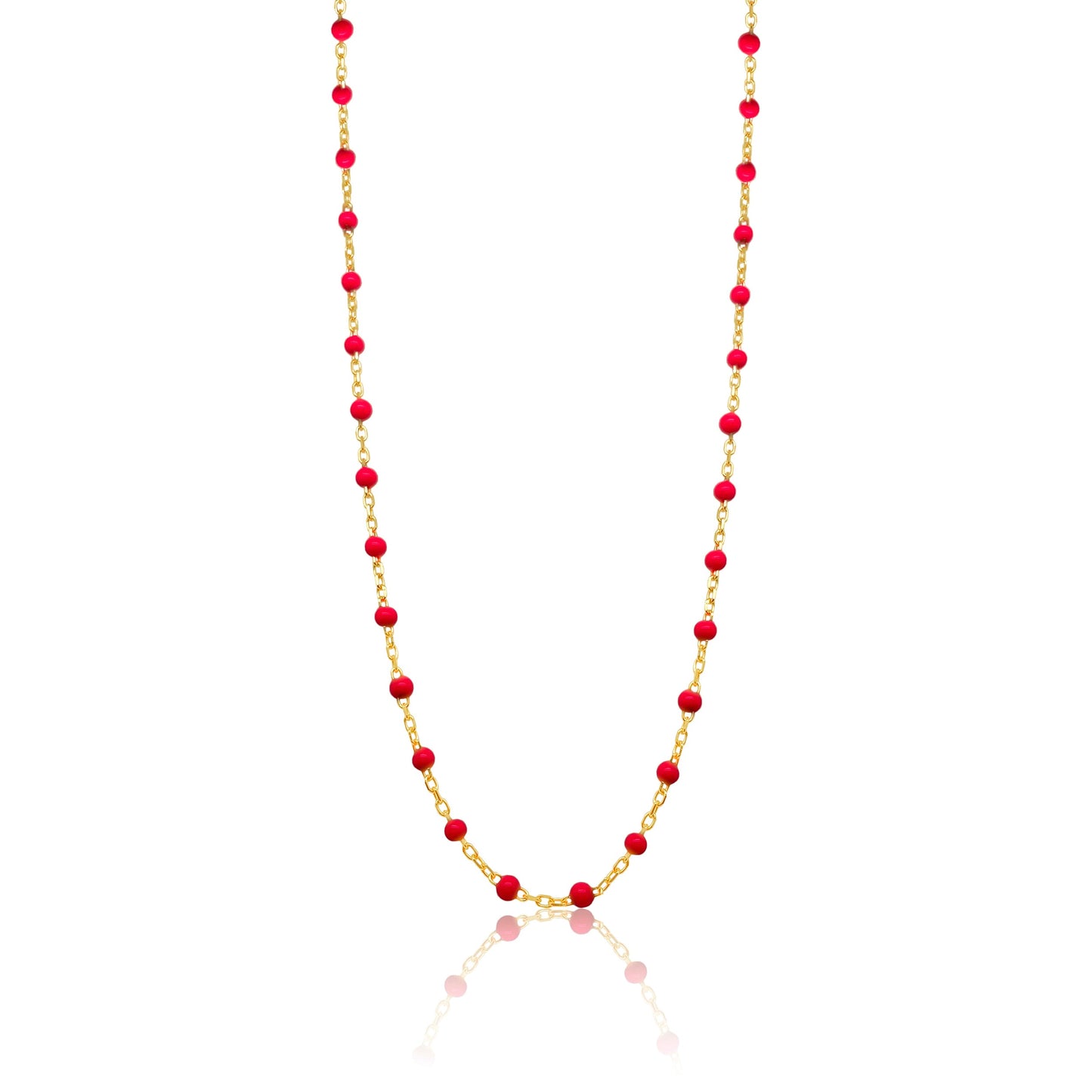 Dainty Hot Pink Ball Chain Necklace | The Drop 17