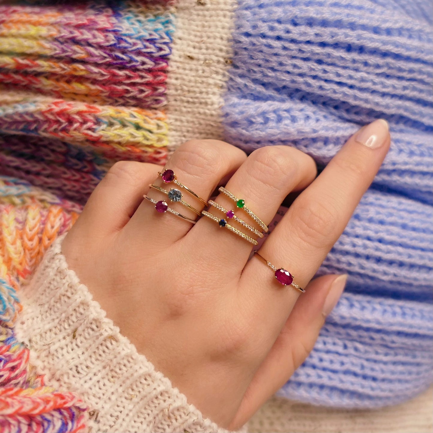Blue Sapphire and Diamond Ring