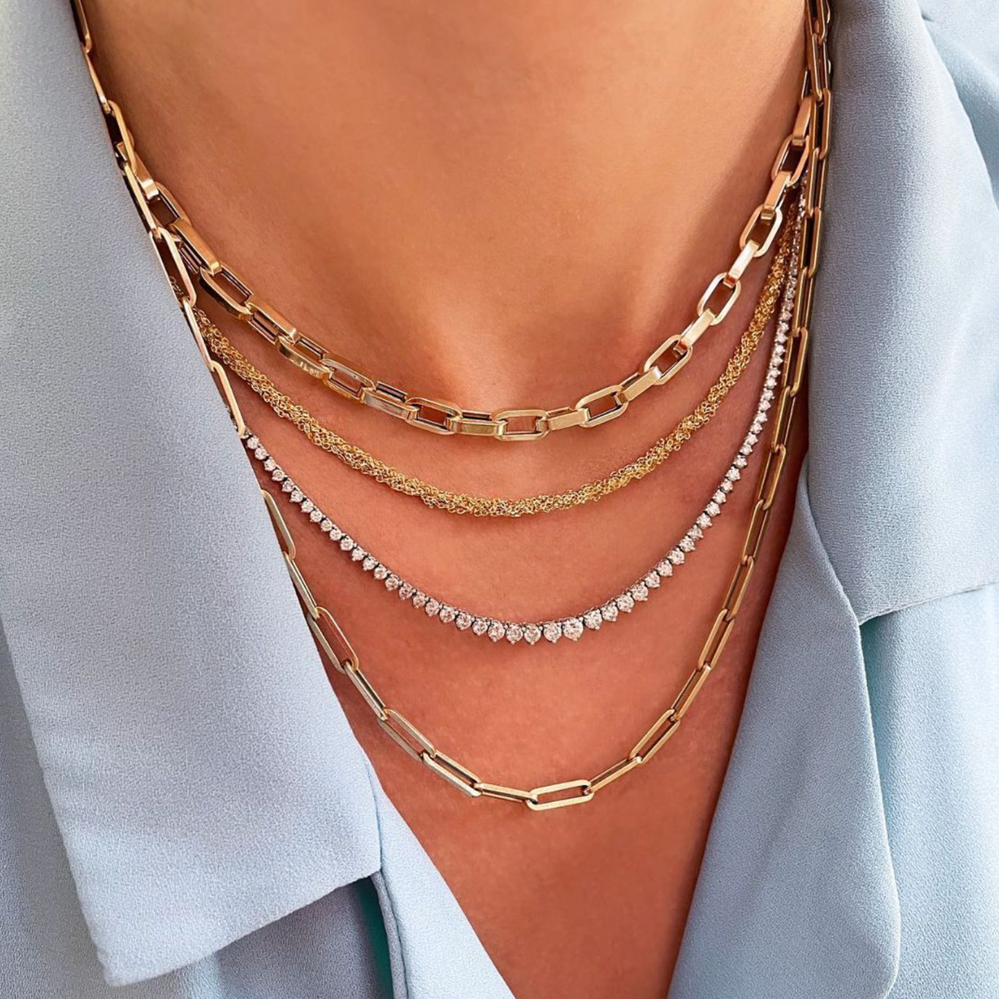 14k Gold Biker Chain Necklace