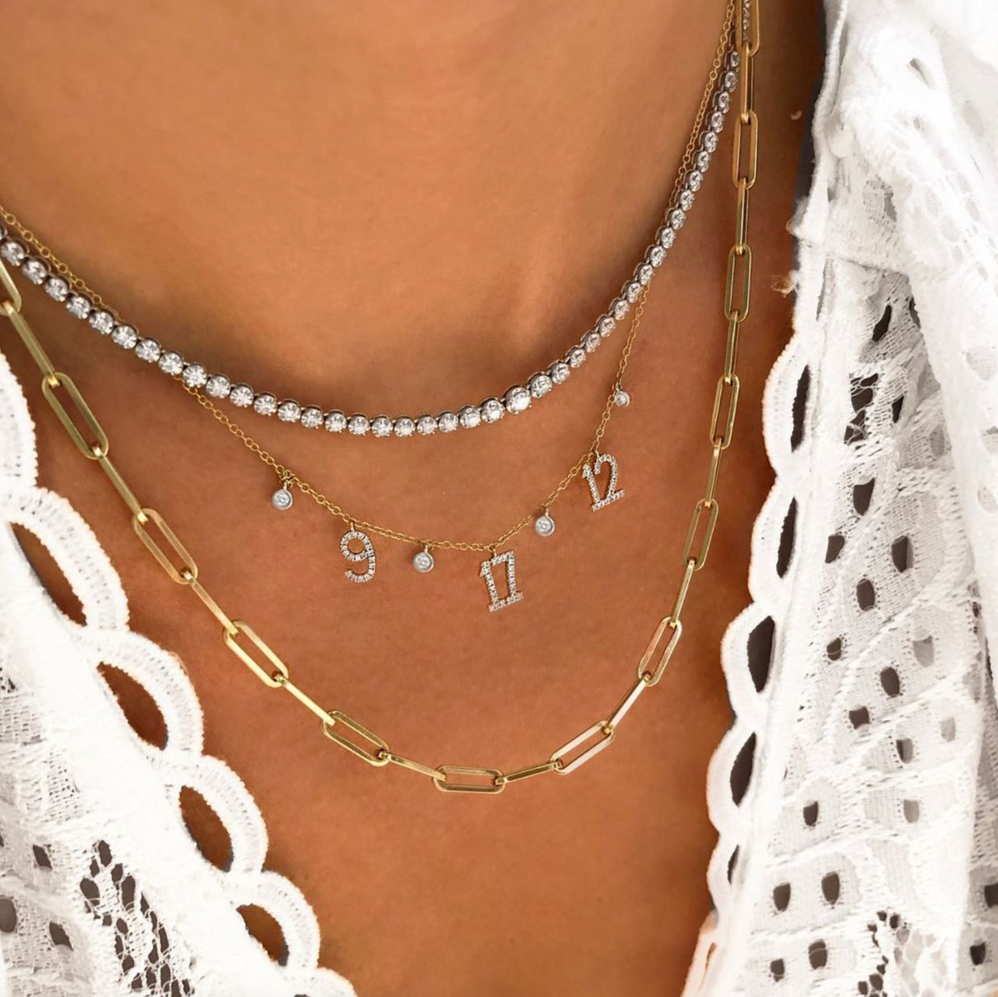 White Gold 10mm Chain Necklace