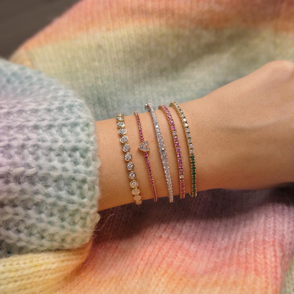 1.6 Carat Graduated Diamond Bangle Bracelet