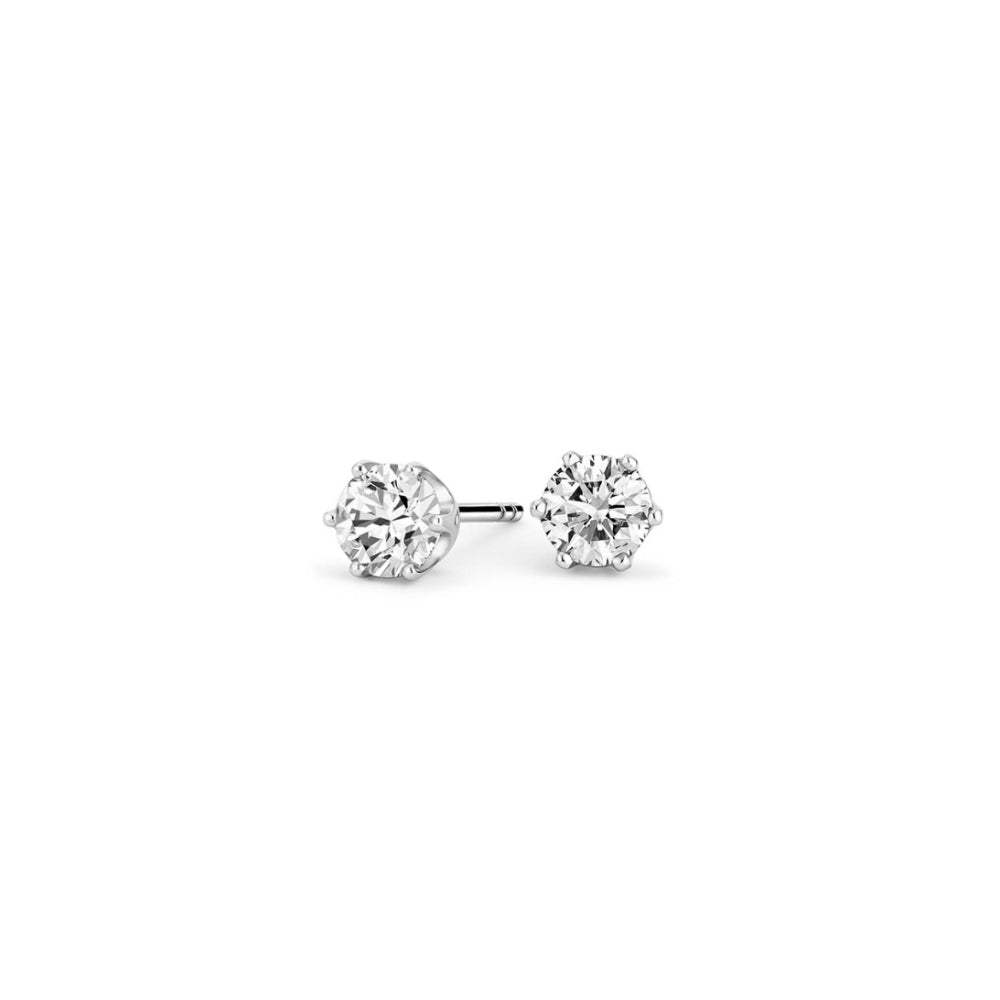 White Gold 6 Prong Diamond Studs