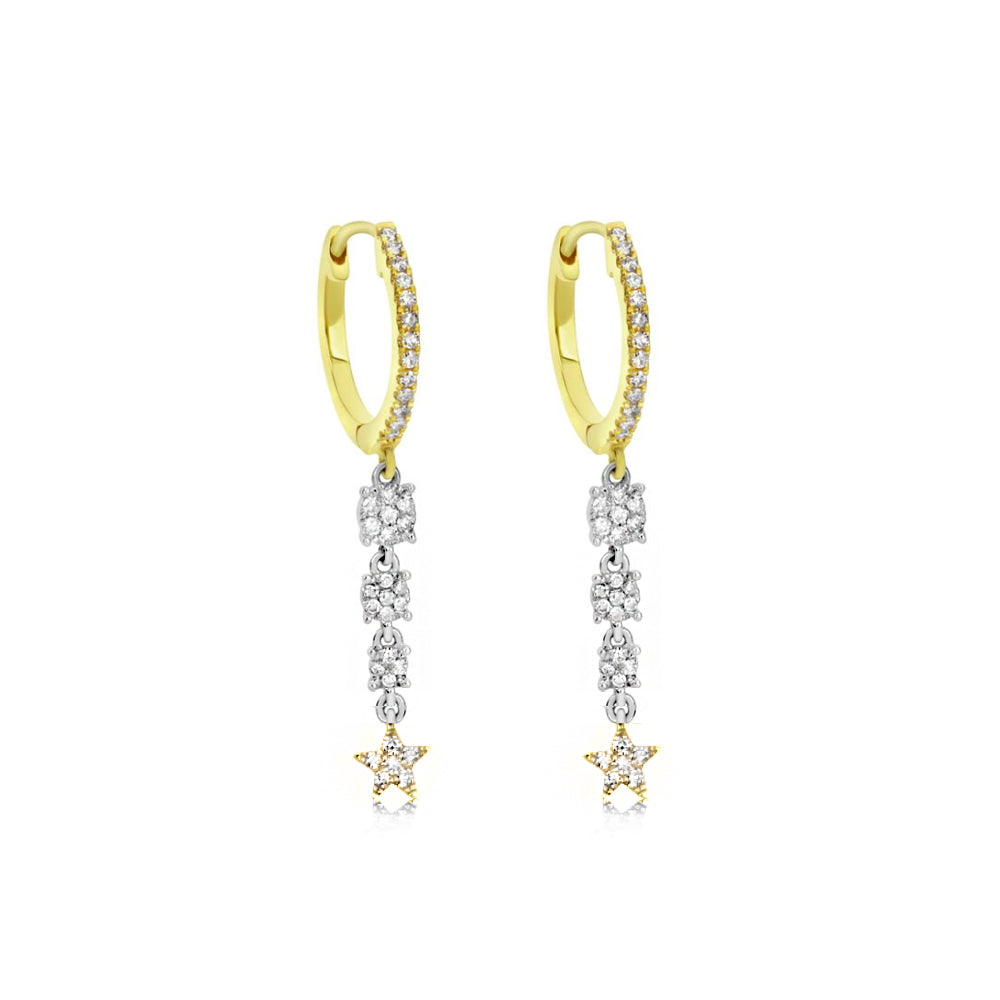 Diamond Star Charm Huggie