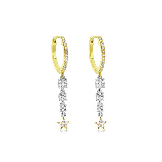 Diamond Star Charm Huggie