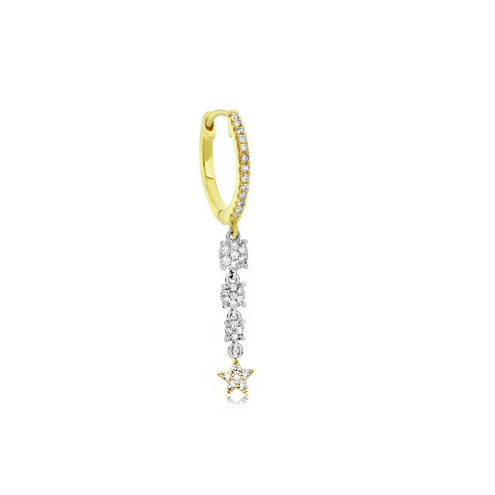Diamond Star Charm Huggie