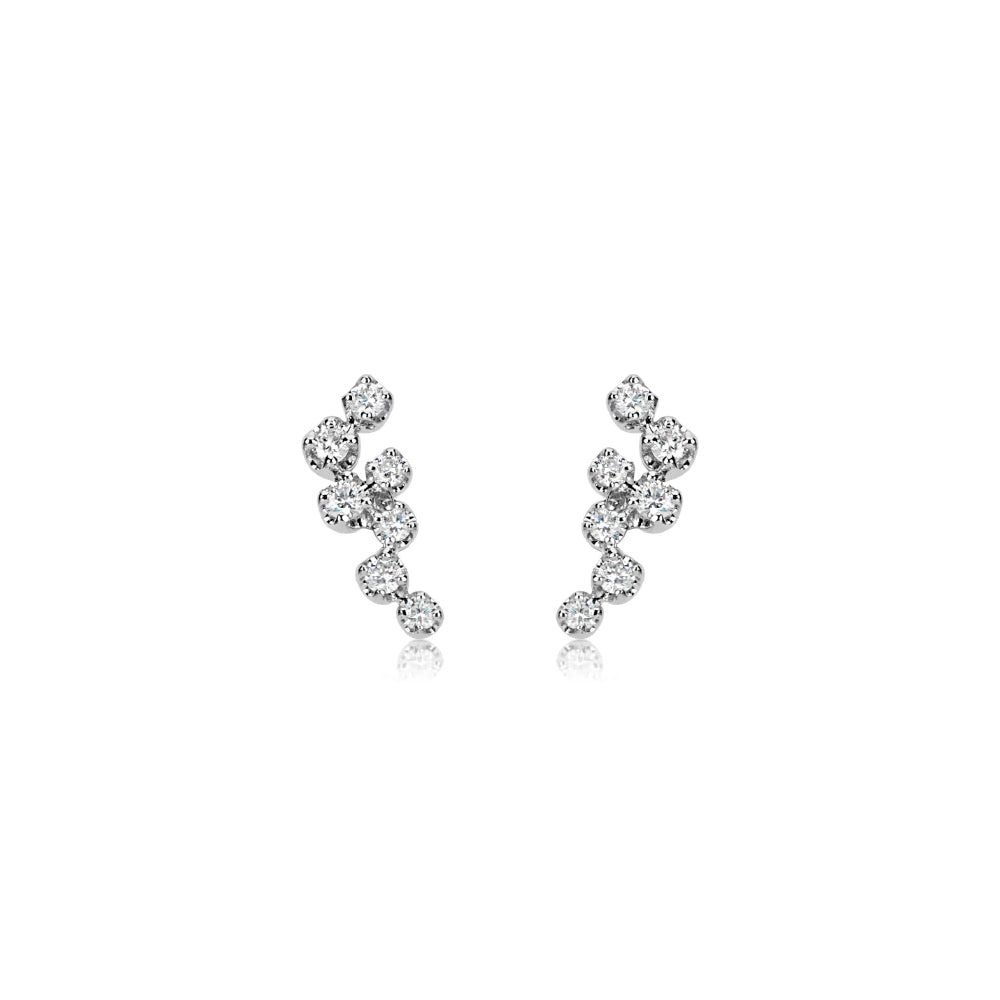White Gold Connecting Diamond Studs