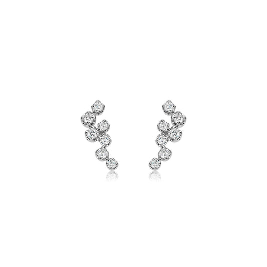 White Gold Connecting Diamond Studs