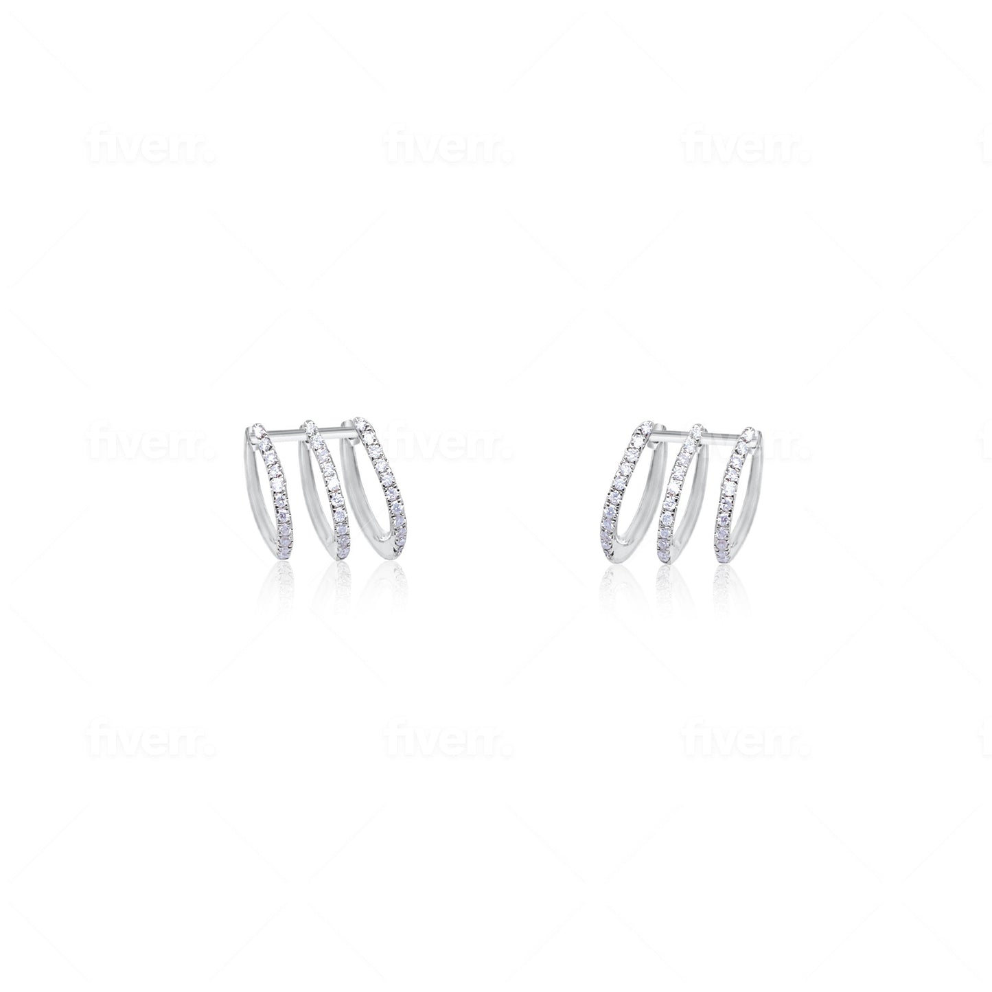 White Gold Diamond Illusion Studs