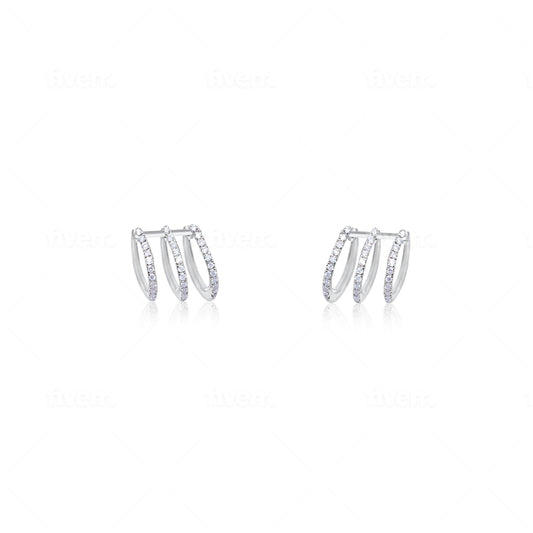 White Gold Diamond Illusion Studs